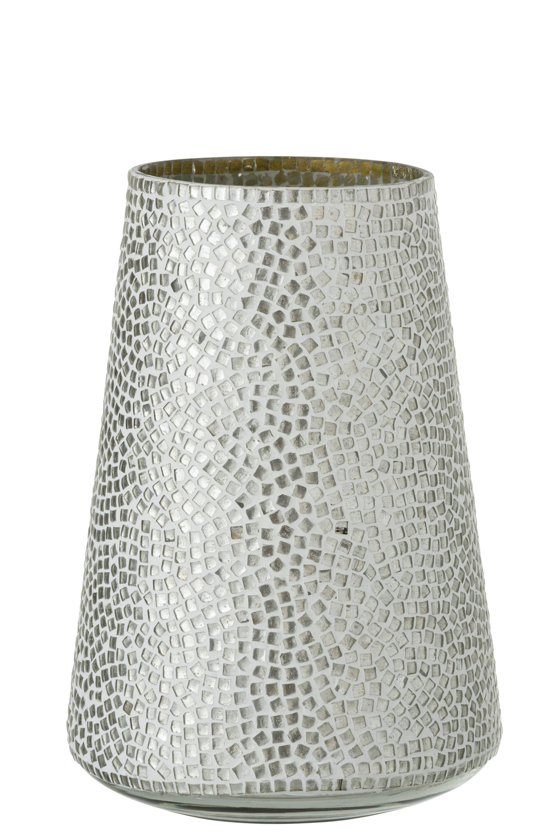 Orkaan Mozaïekglas Wit/Zilver Groot