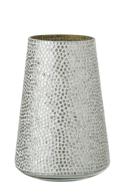 Orkaan Mozaïekglas Wit/Zilver Groot