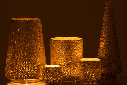 J-Line Boom Mozaiek Glas Wit/Zilver