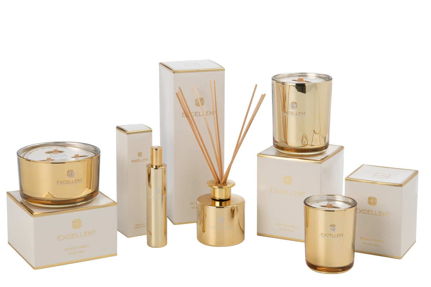 J-Line huisparfum Excellent - Golden Honey - goud