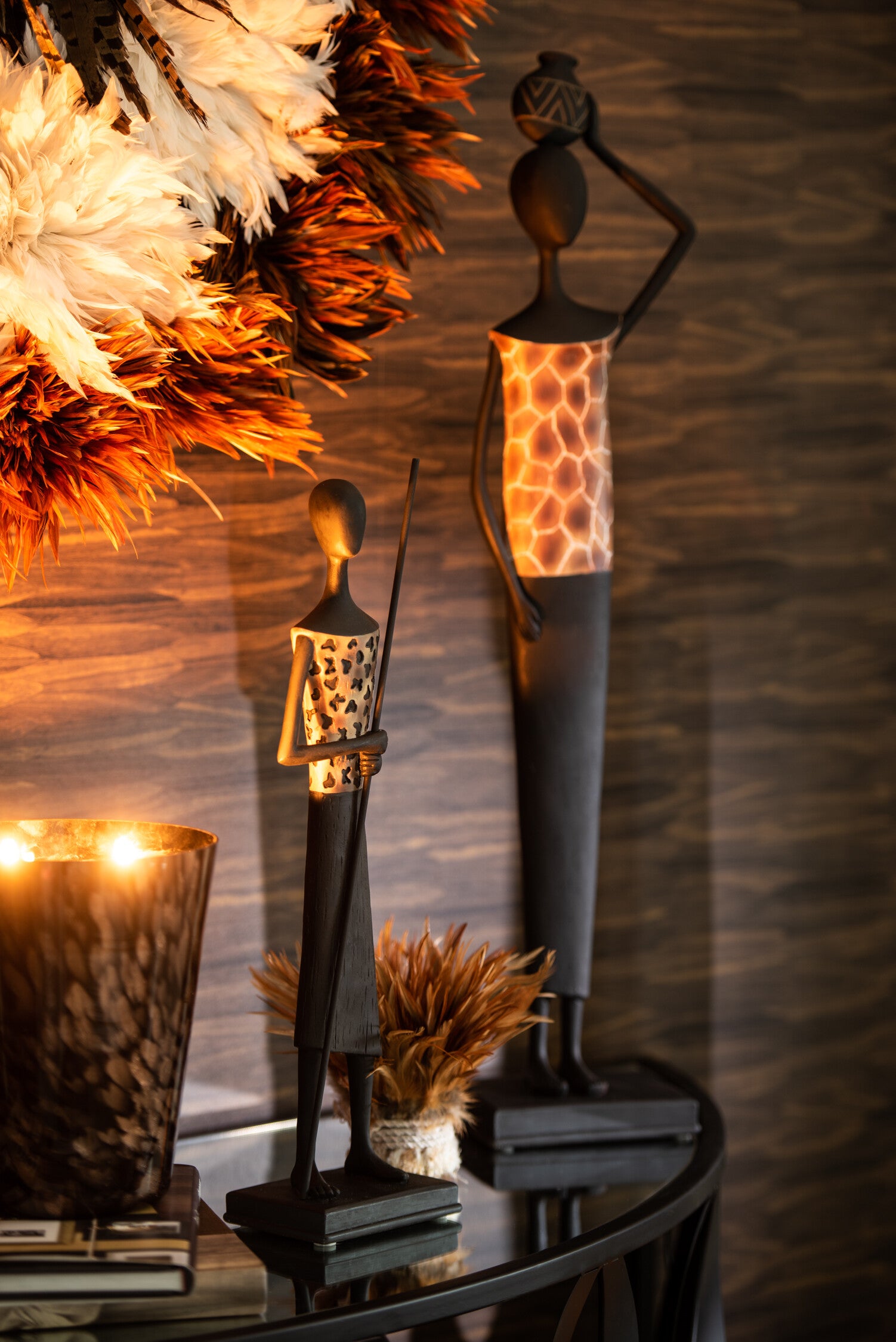 Geurkaars Noa Sandelhout Zwart/Goud Medium-68H