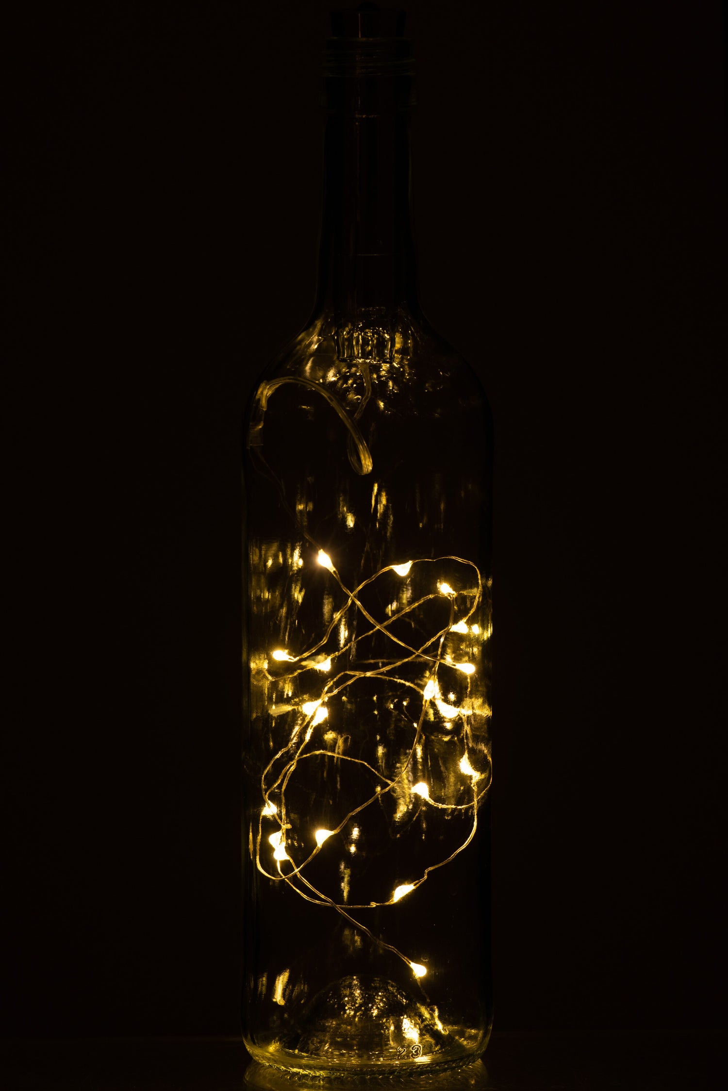 Flesverlichting 20 leds 1M Warm Wit 1Xaa-batterij Zilver