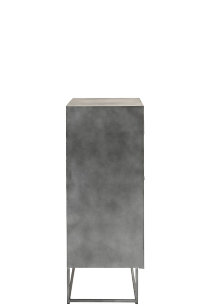 Kast Shanil 2 Deuren Hout/IJzer Natuur/Grijs