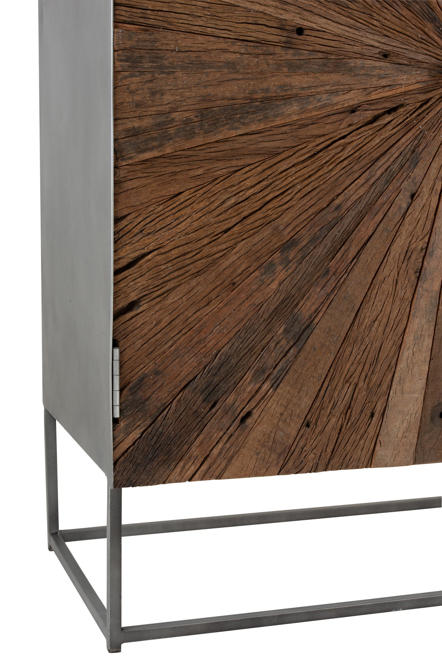 Kast Shanil 2 Deuren Hout/IJzer Natuur/Grijs