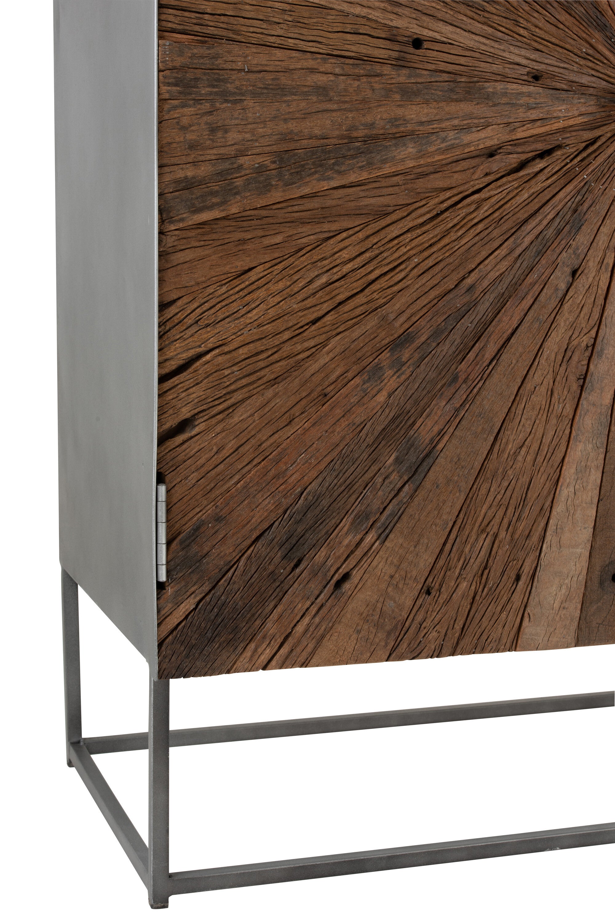 Kast Shanil 2 Deuren Hout/IJzer Natuur/Grijs