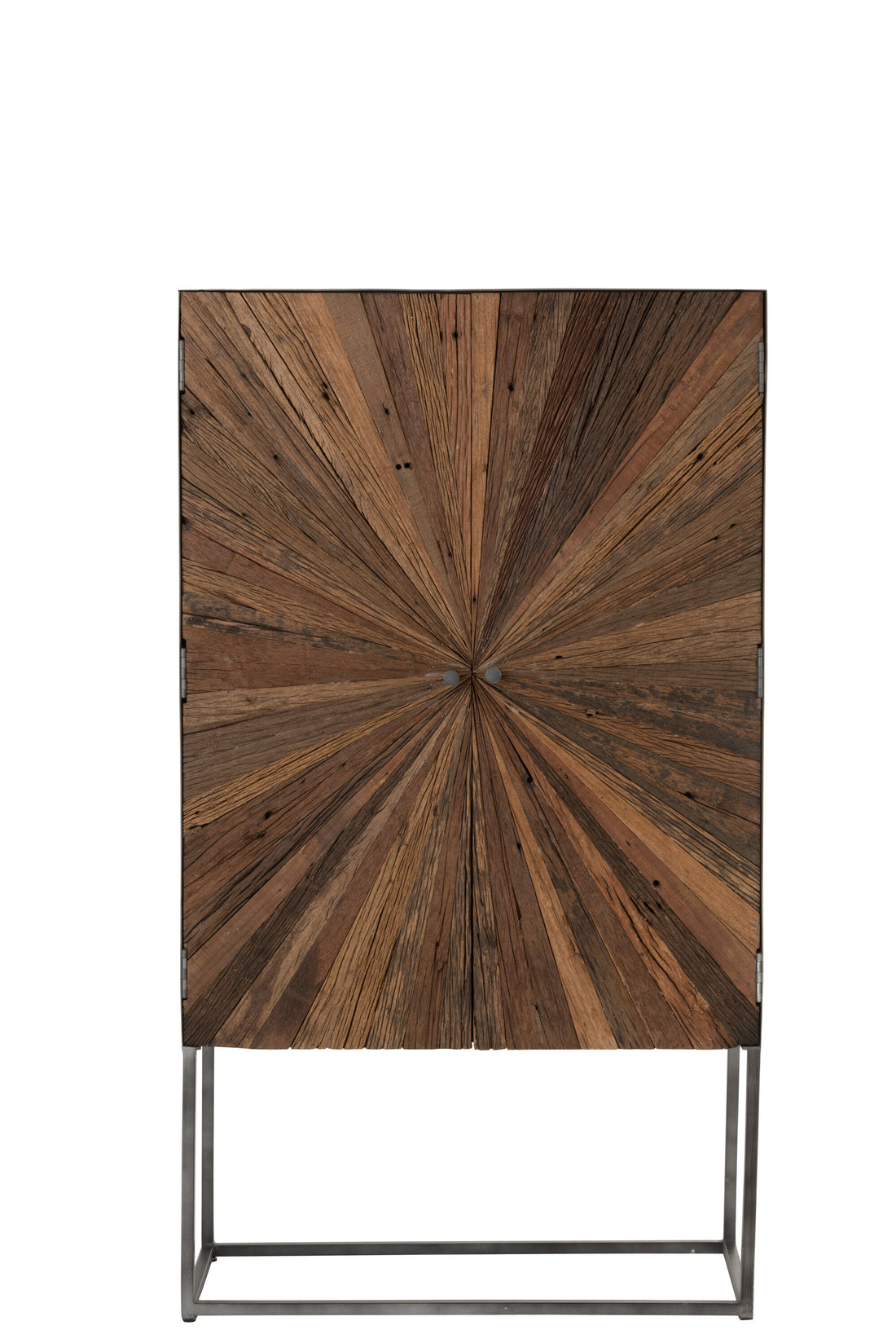 Bar Kast Shanil 2 Deuren Hout/IJzer Natuur/Grijs