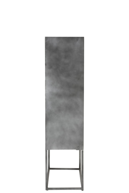 Bar Kast Shanil 2 Deuren Hout/IJzer Natuur/Grijs