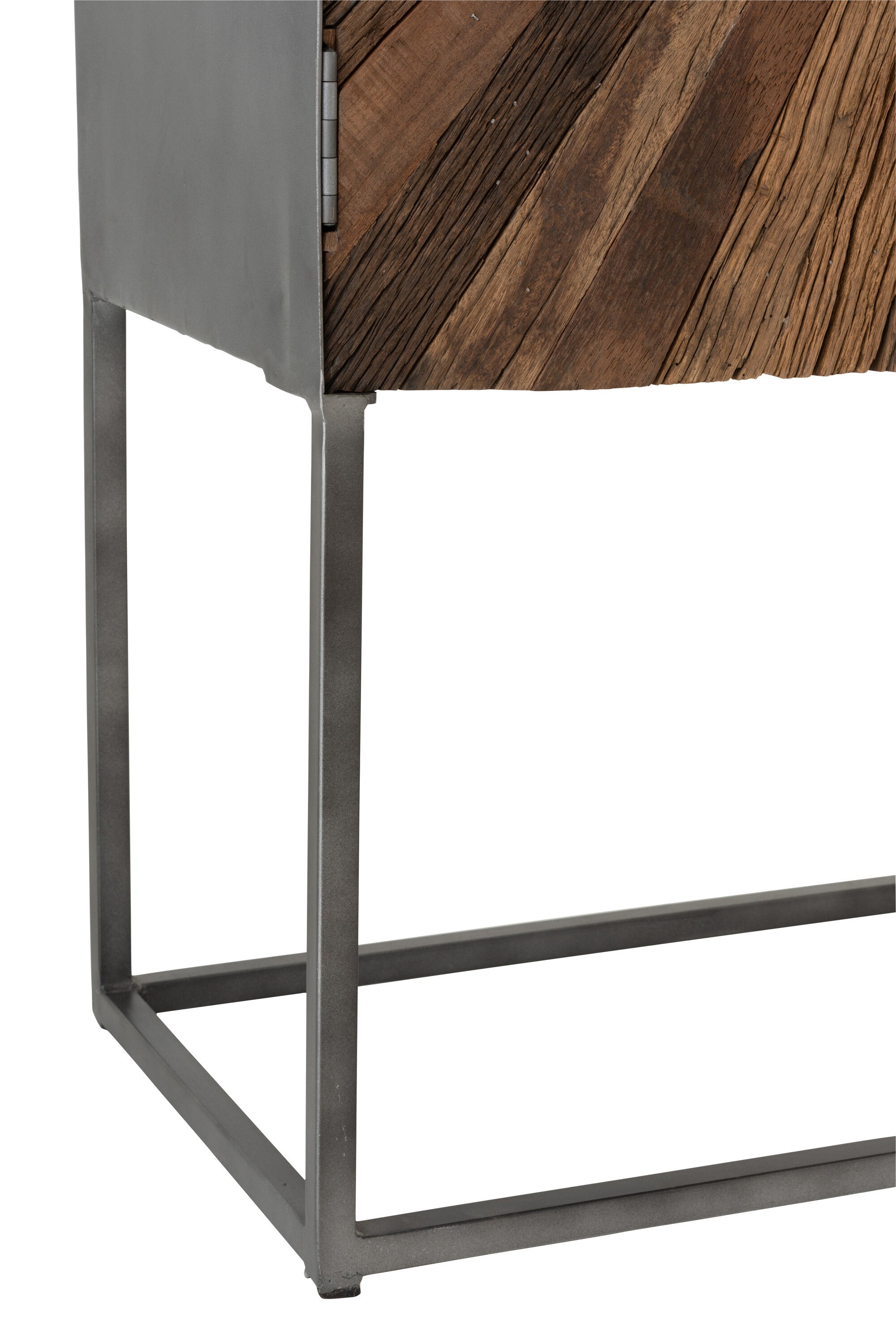 Bar Kast Shanil 2 Deuren Hout/IJzer Natuur/Grijs
