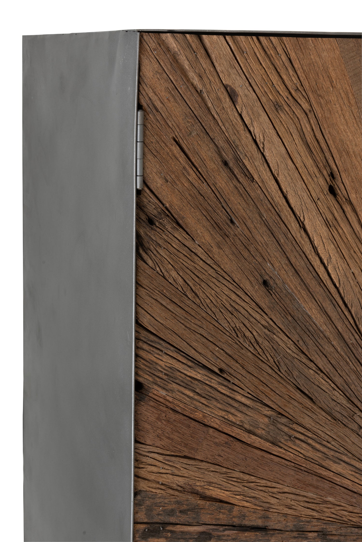 Bar Kast Shanil 2 Deuren Hout/IJzer Natuur/Grijs