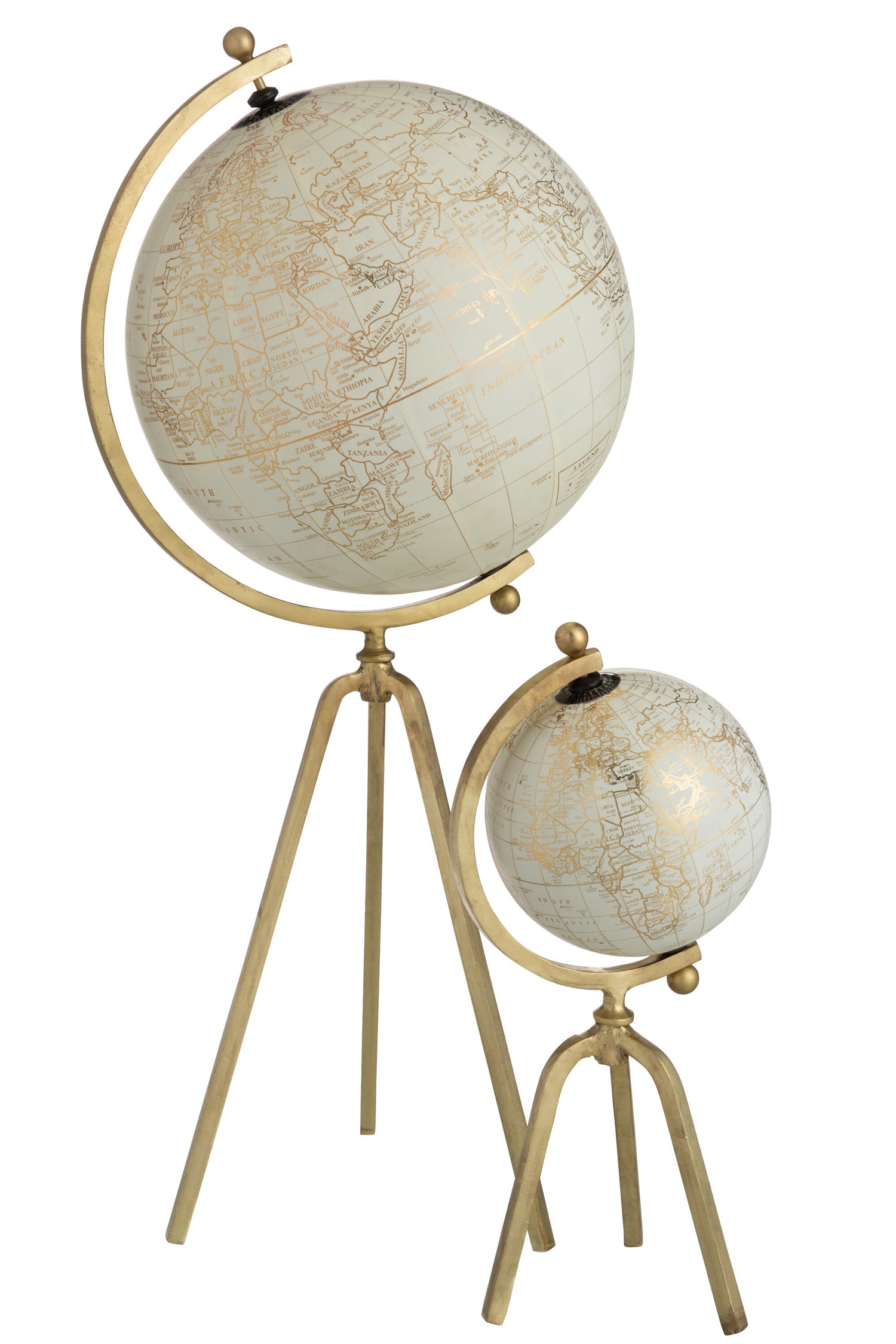 Globe Statief IJzer/Kunststof Goud/Wit Klein