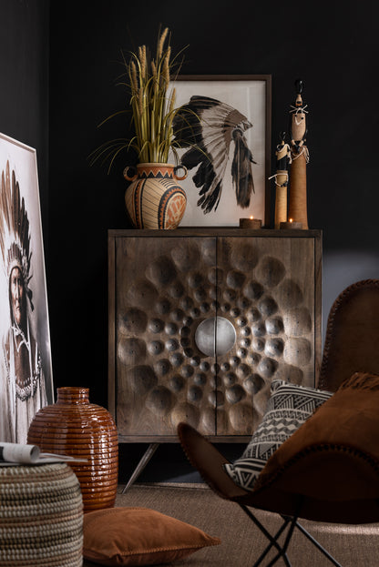 Kast 2 deuren Etnisch Mangohout Bruin