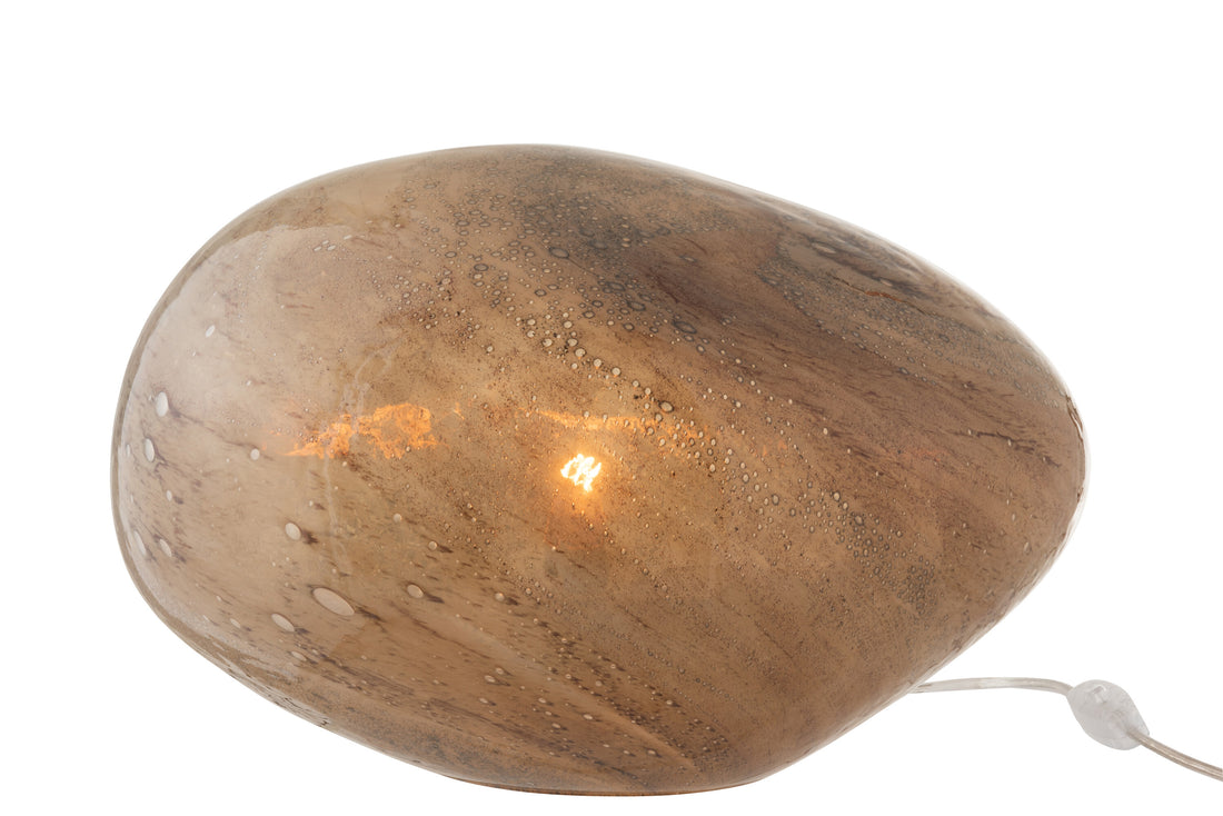 J-Line Lamp Dany Ovaal Glas Bruin