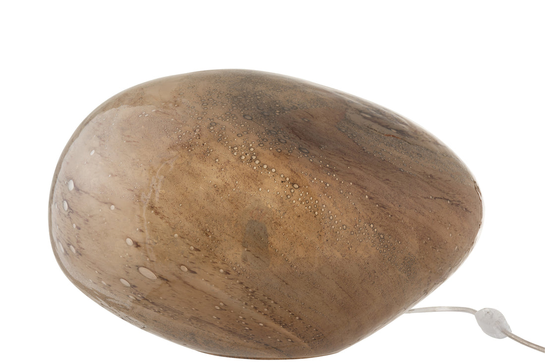 J-Line Lamp Dany Ovaal Glas Bruin