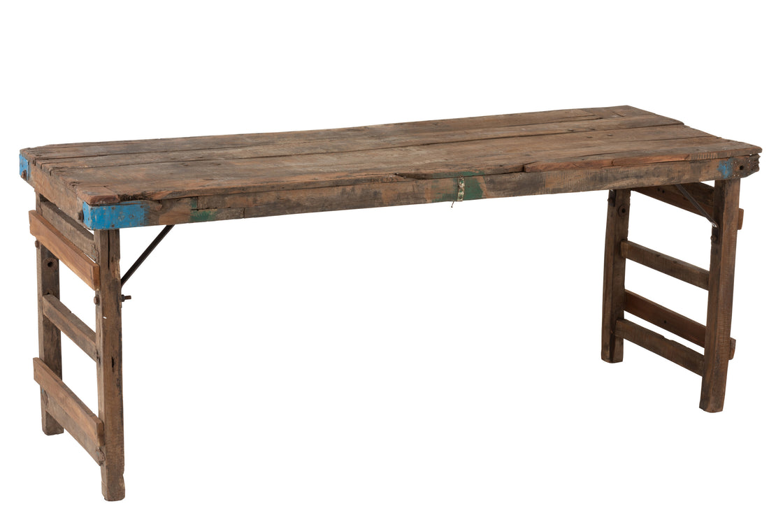 Console van verouderd gerecycled hout bruin