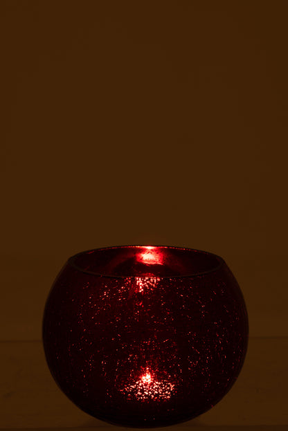 Orkaanbal Kraakglas Glanzend Rood Middelgroot