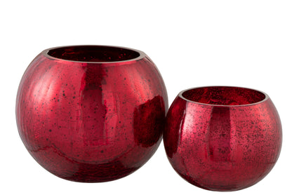 Orkaanbal Knisperglas Glanzend Rood Groot