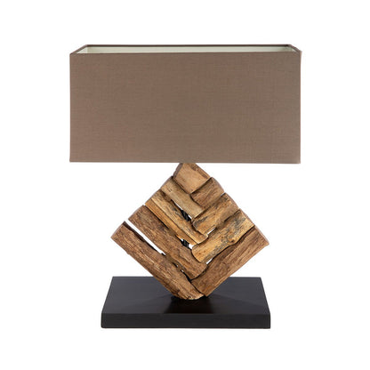 Houten lamp &quot;Tribe&quot; bruin/zwart