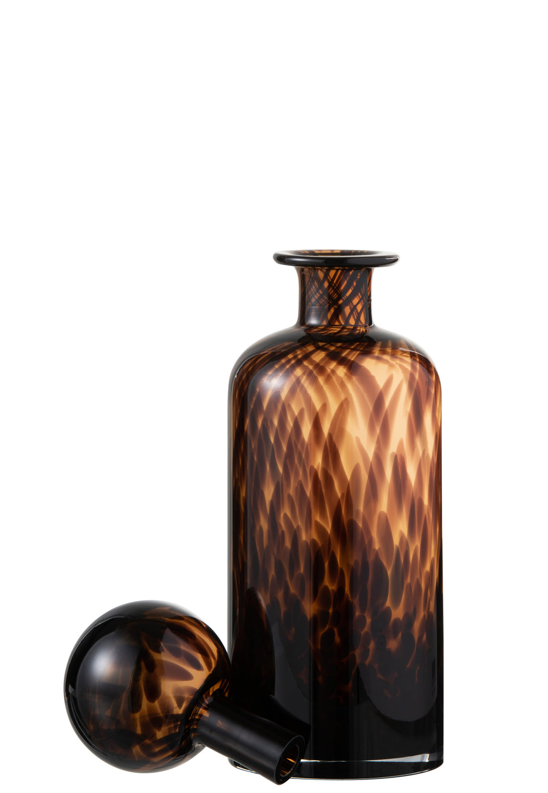 Fles+Stop Speck Decoratief Glas Bruin/Zwart Medium