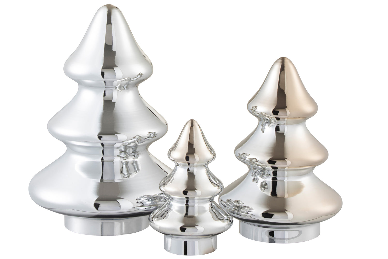 J-Line Christmas Tree Deco Glass Silver Large