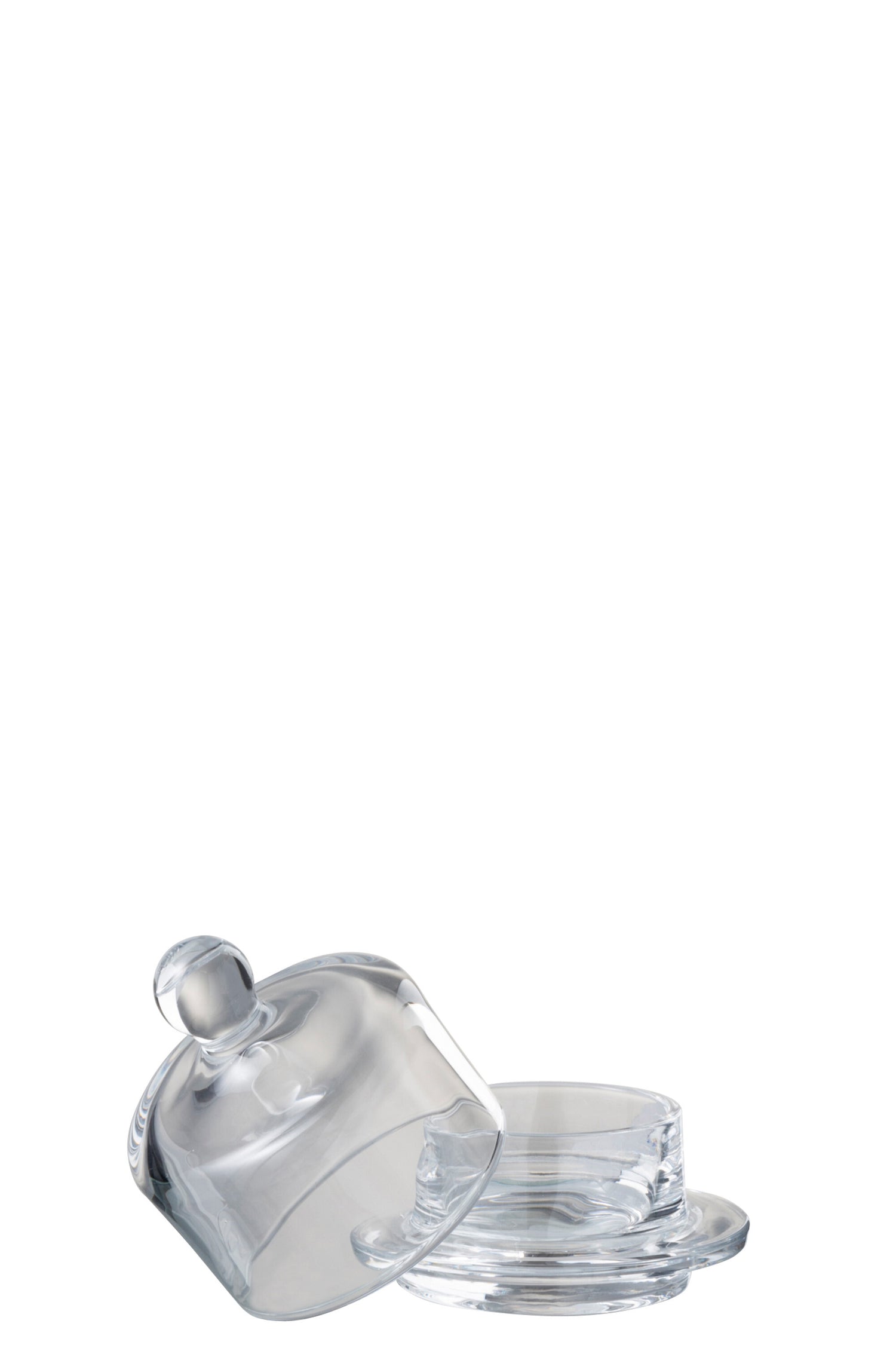 Botervlootje rond glas transparant