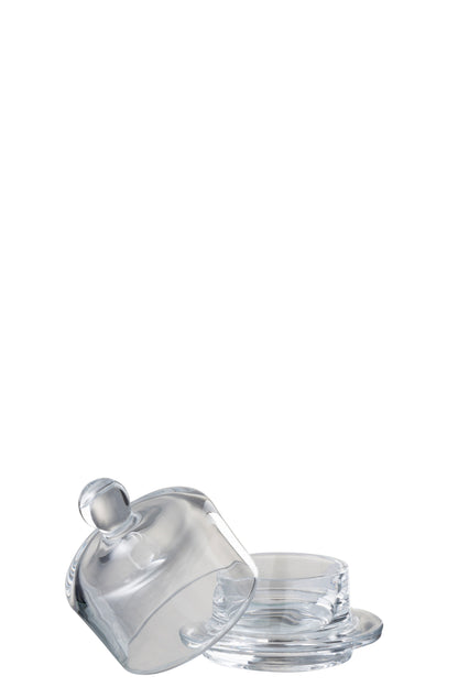 Botervlootje rond glas transparant