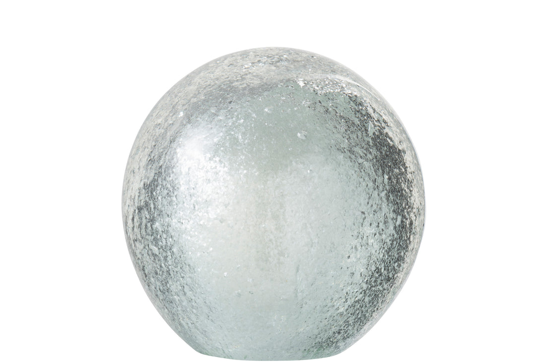 J-Line Presse Papier Vlokken Glas Zilver/Transparant Large