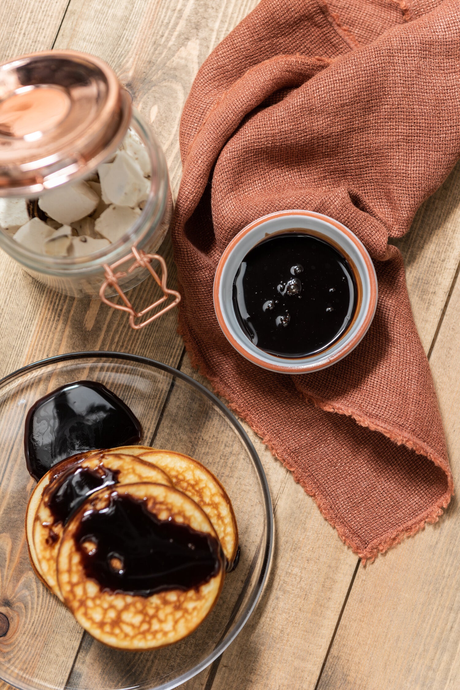 Glazen Bel Bon Appetit Rond Glas Transparant/Koper