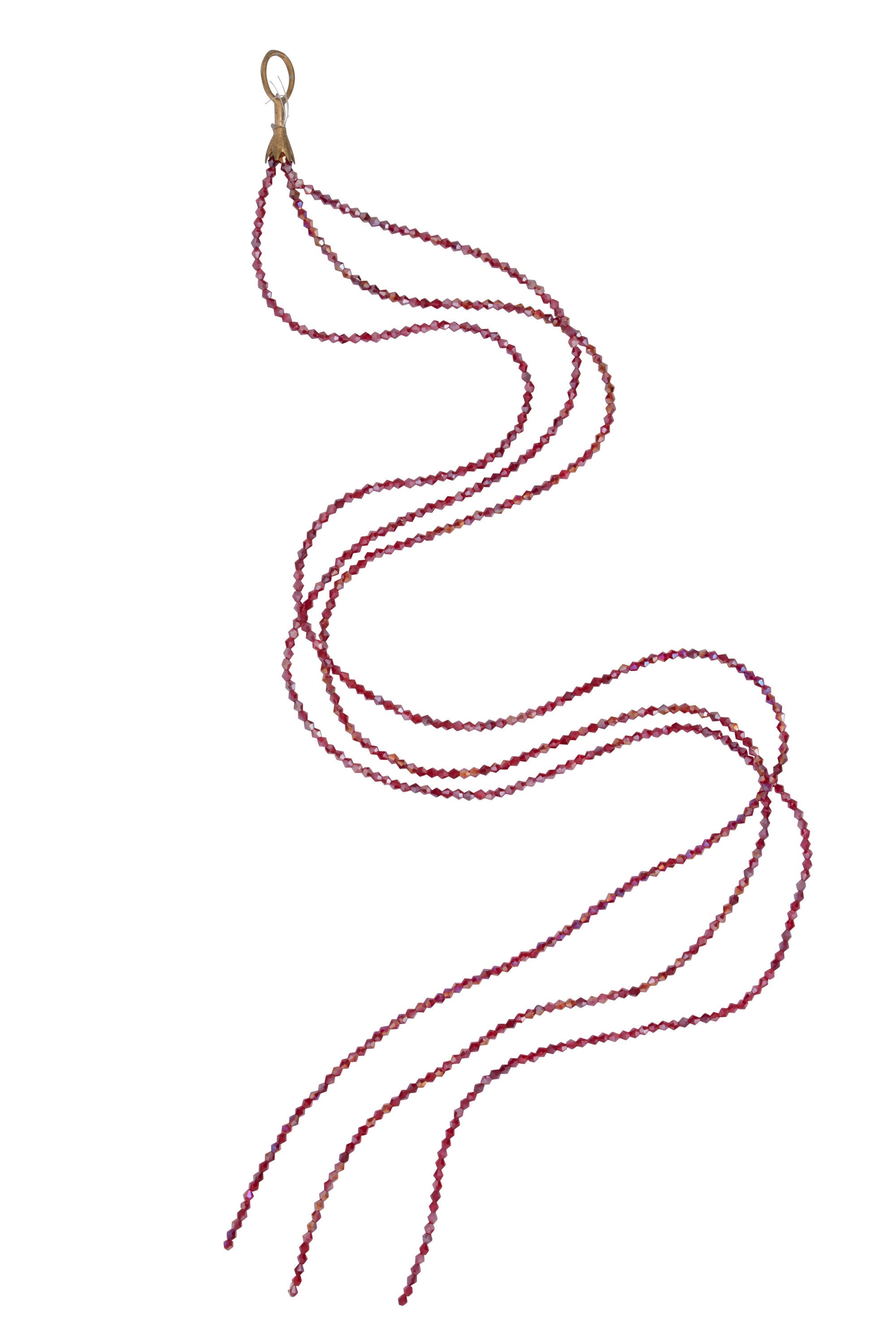 J-Line Bundel Strass Parel Plastiek Rood Large