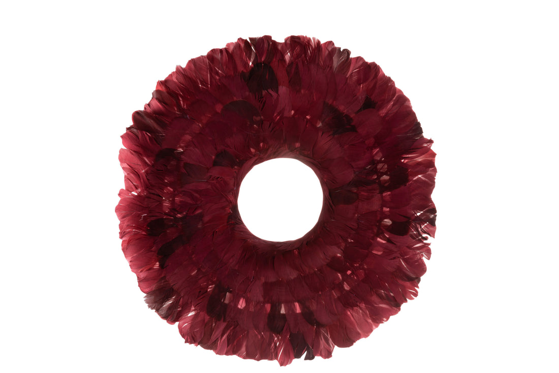 J-Line Krans Deco Veren Bordeaux