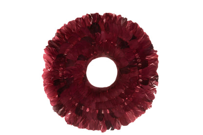 J-Line Krans Deco Veren Bordeaux