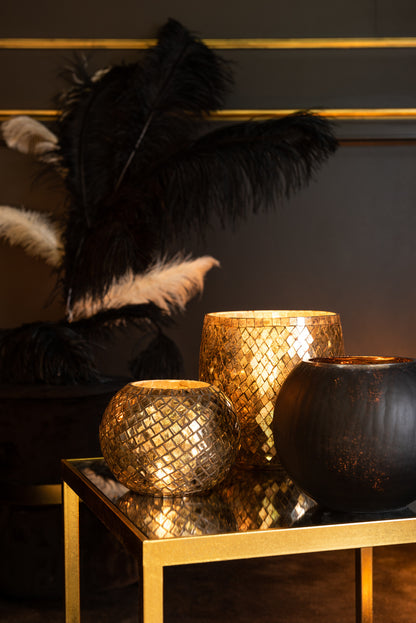 Struisvogelveren 5-delig Crème Groot