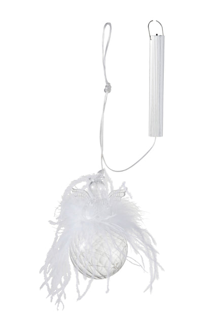 J-Line Christmas Baubles Angel+Led+Feather Glass Clear Small