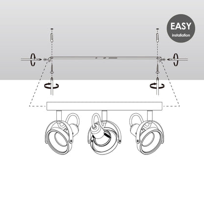 LED Opbouwspot Yaya 3 - dimbaar - geborsteld staal