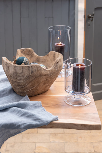 Doos met 6 kerstballen fluweel/pailletten glas blauw/goud klein