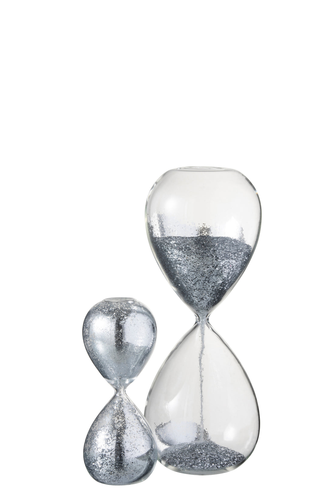 Zandloper Parels Glas Zilver Extra Groot