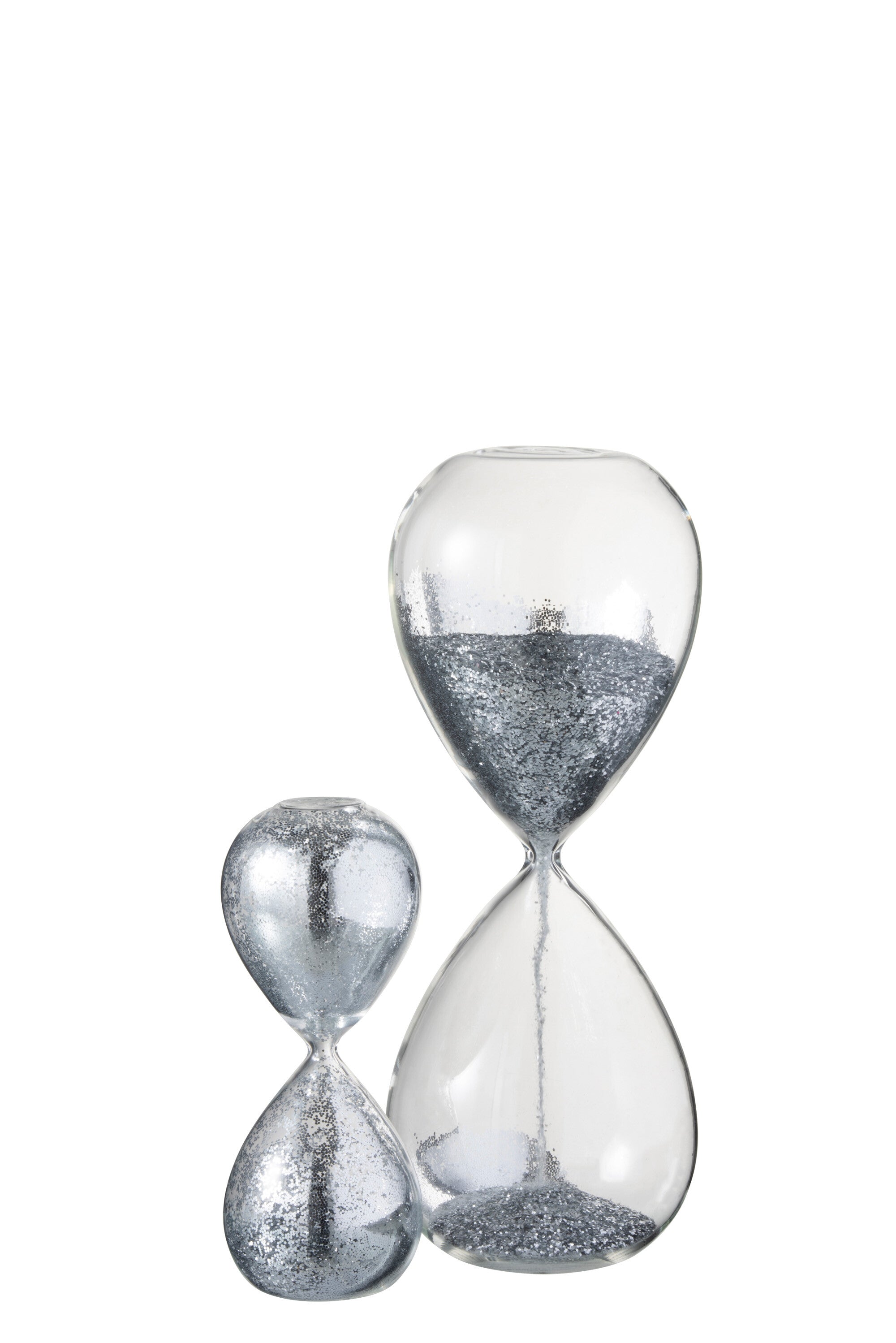 Zandloper Parels Glas Zilver Extra Groot