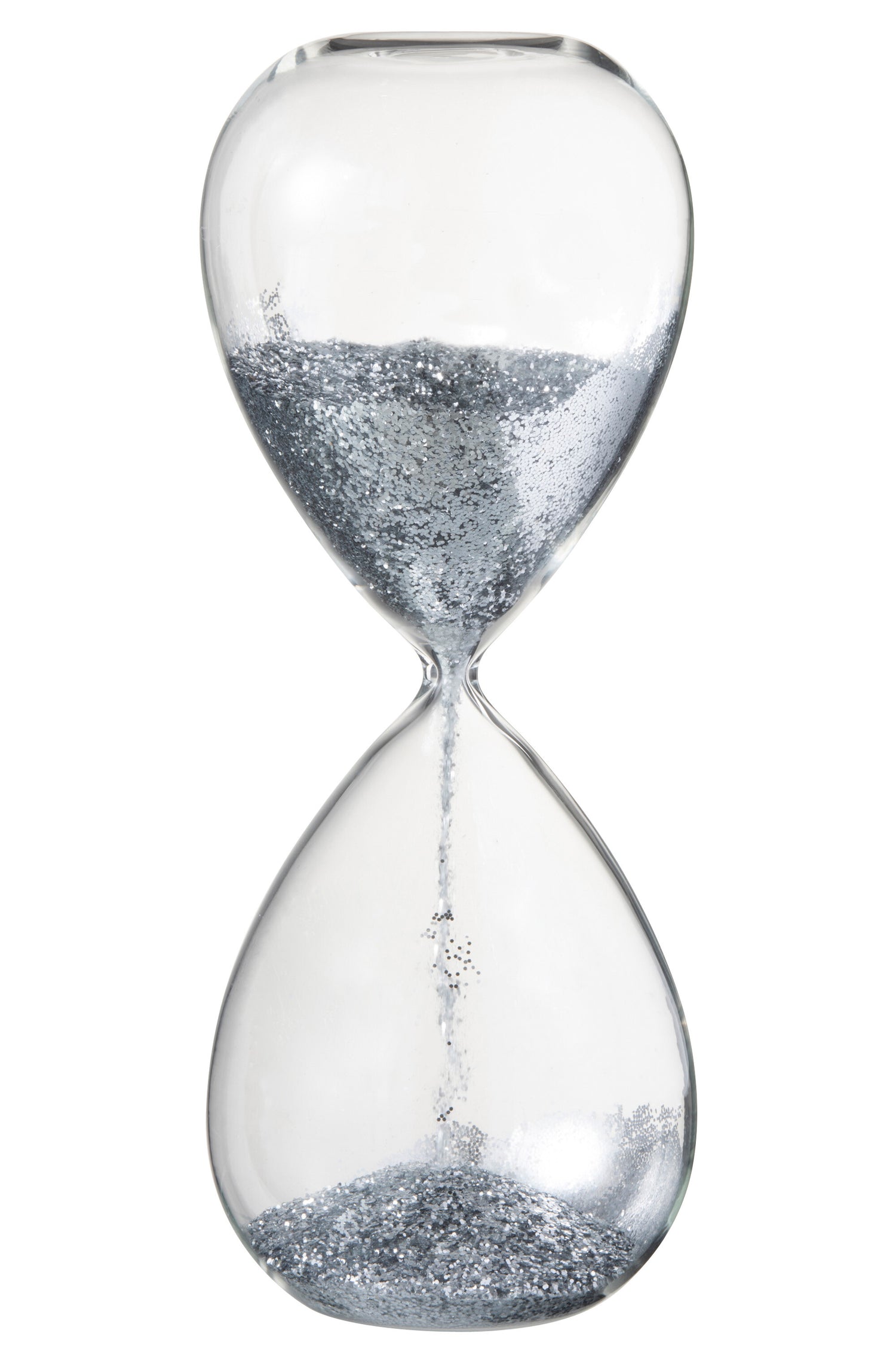 Zandloper Parels Glas Zilver Extra Groot