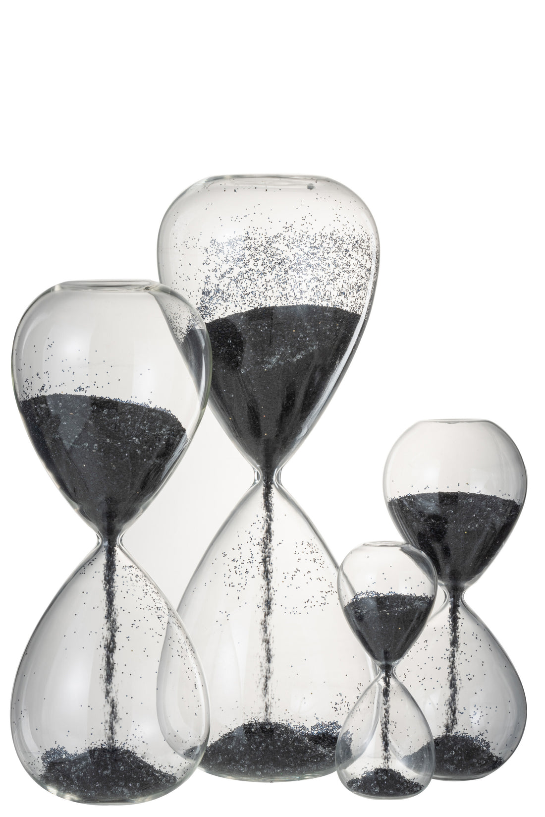 Zandloper Parels Glas Zwart Extra Groot