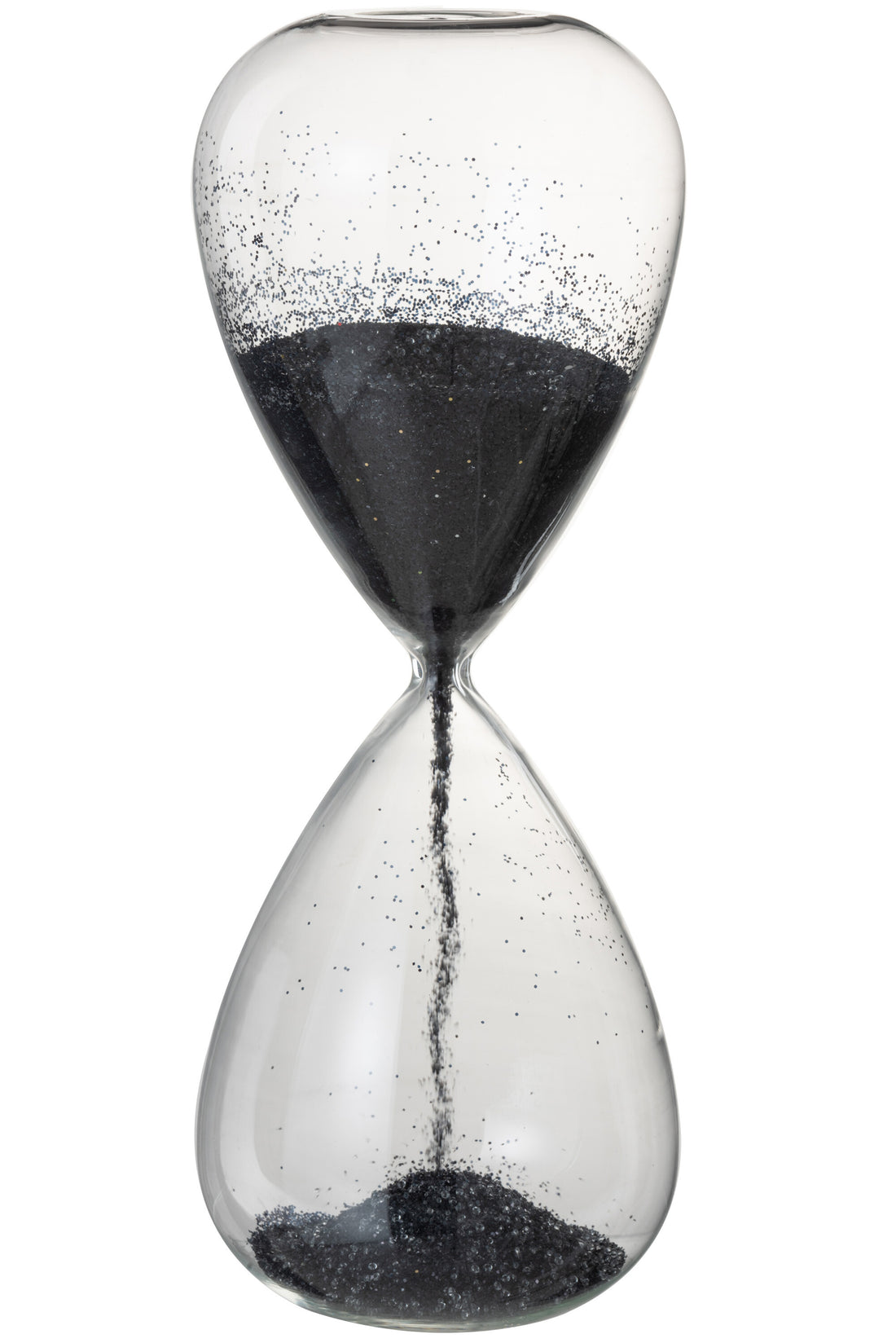 Zandloper Parels Glas Zwart Extra Groot