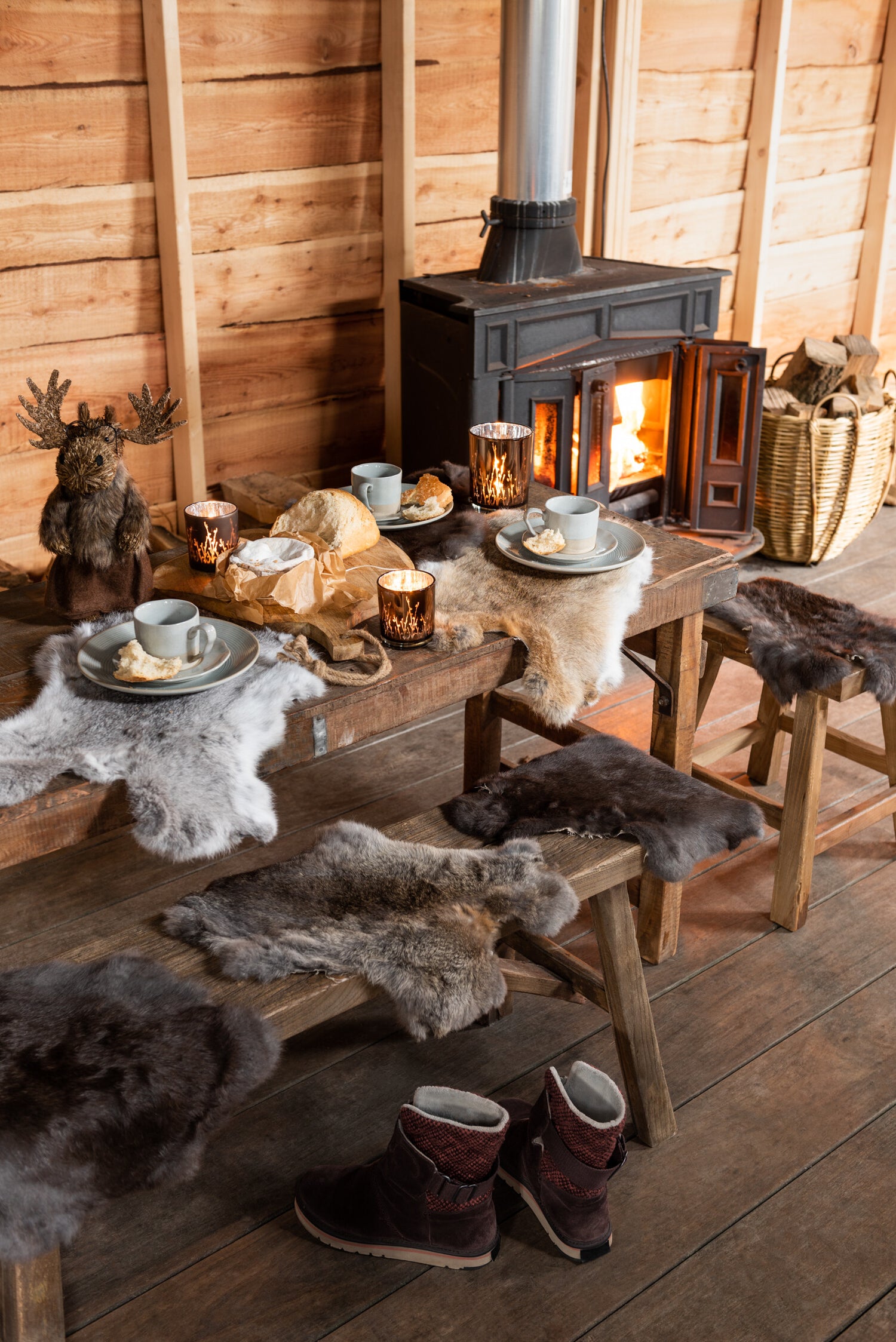 Elk Staande Stro Bruin Groot Assortiment Van 2