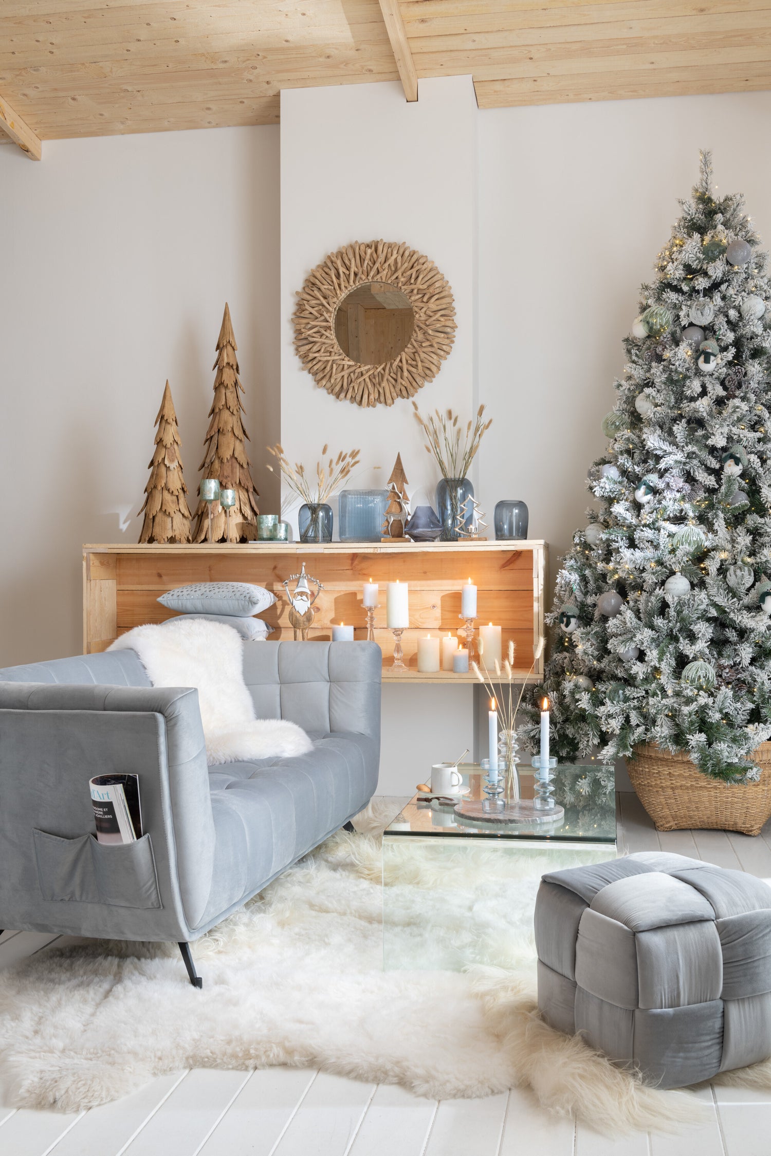 J-Line Kerstboom Plastic Sneeuwgroen Groot