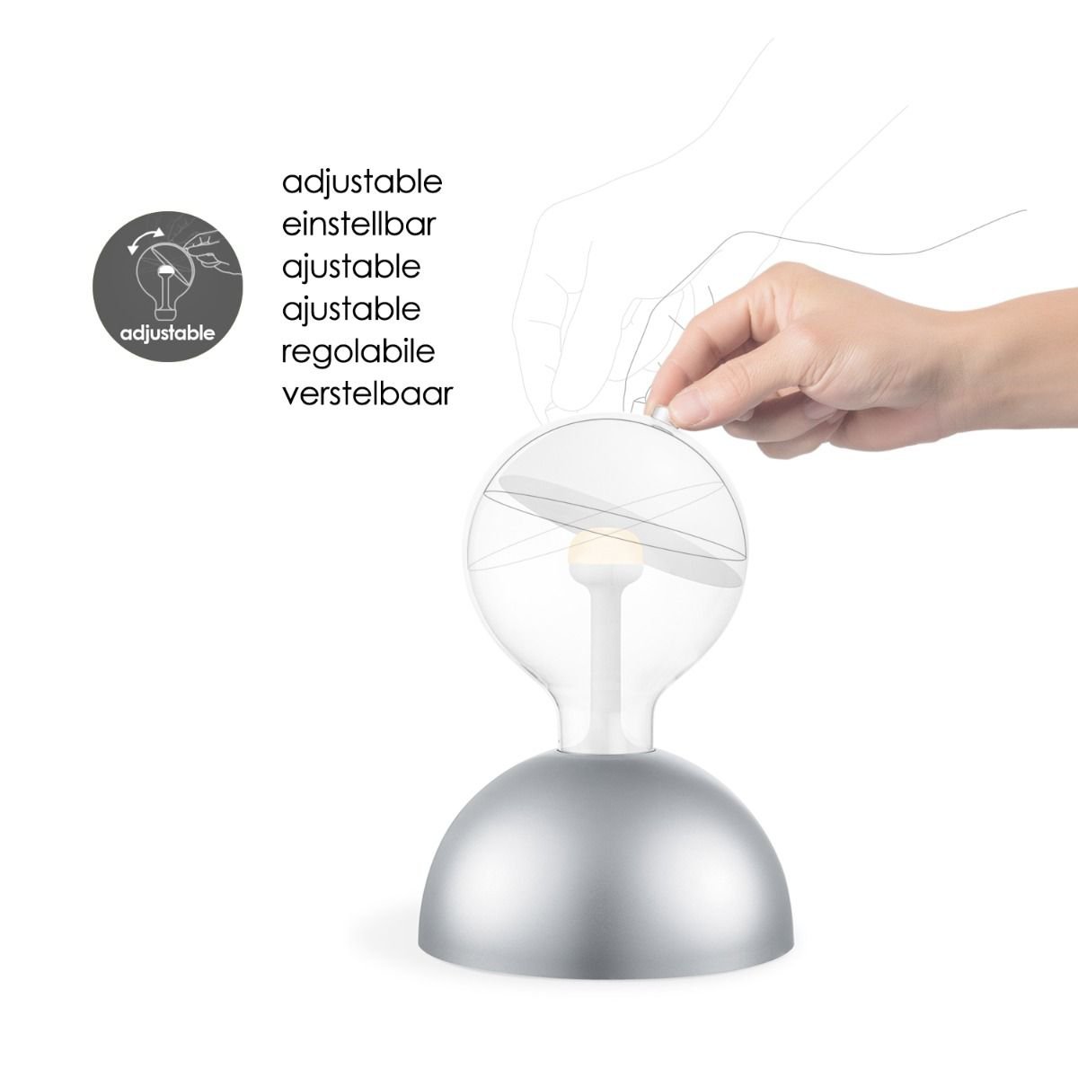 Hanglamp Move Me - Bumb Sphere 5.5W 2700K grijs-wit