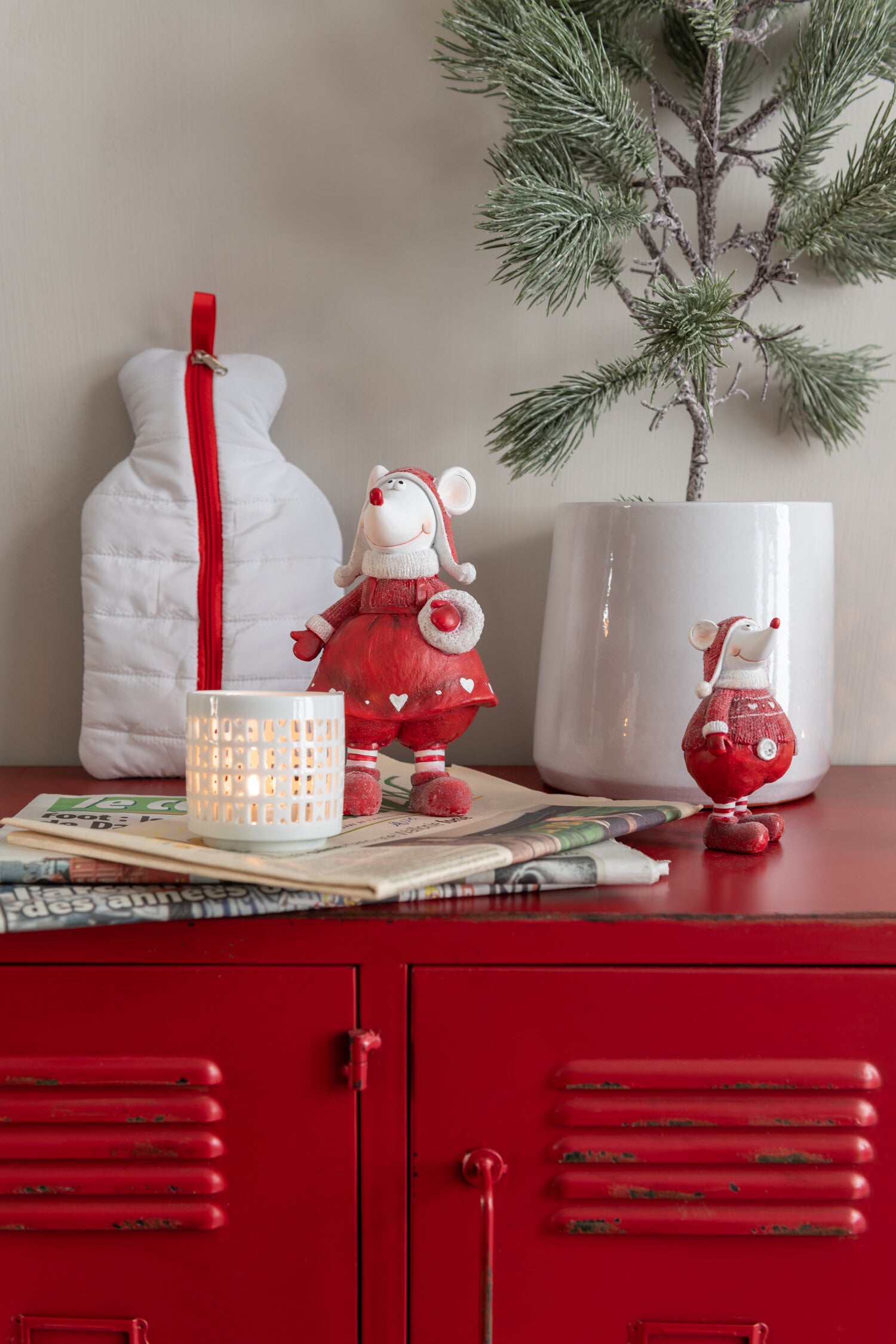 Kast 9 laden Metaal Rood