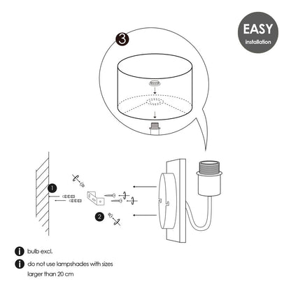 Wandlamp - Drift E27 Lampenkap chocolade 20cm