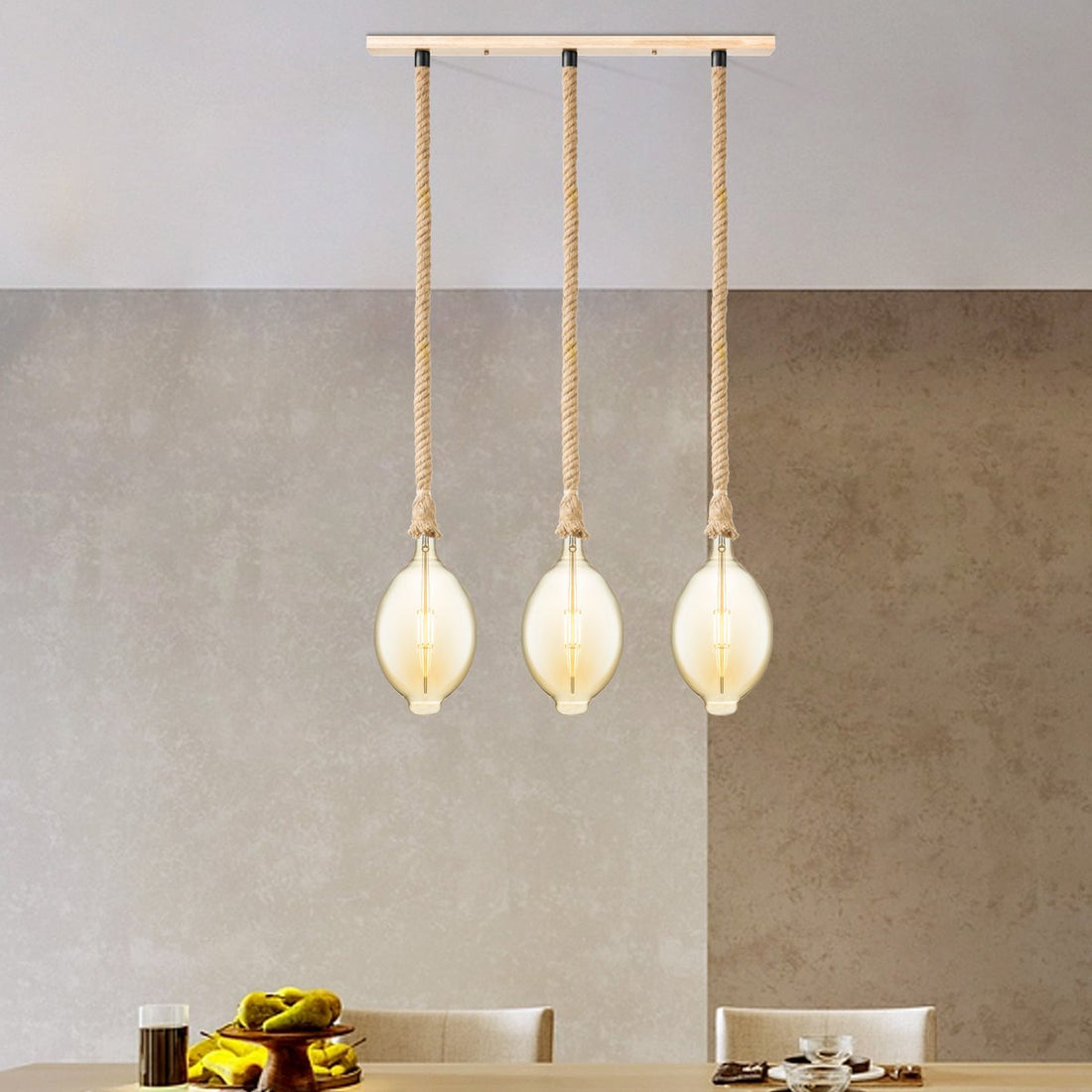 hanglamp Leonardo Ovaal - 3L G125 - dimbaar E27 amber