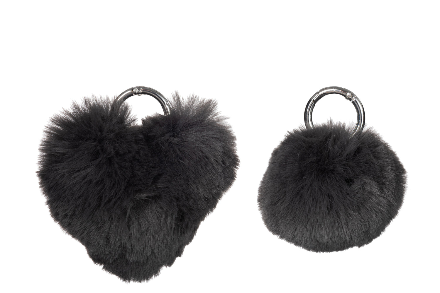 Sleutelhanger Bal/Hart Acryl Grijs Assortiment Van 2