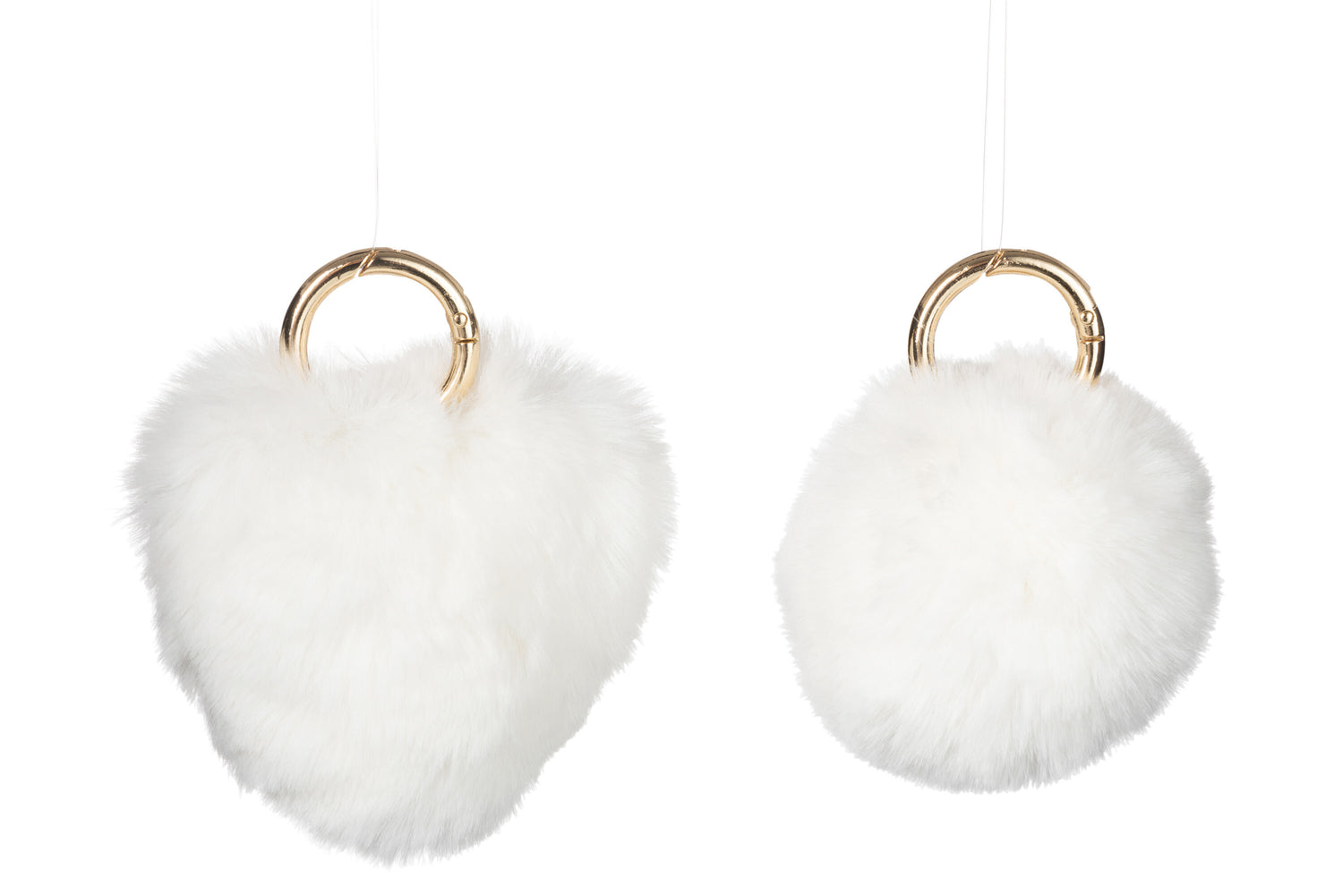 Sleutelhanger Bal/Hart Acryl Ivoor Assortiment Van 2