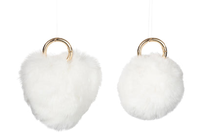 Sleutelhanger Bal/Hart Acryl Ivoor Assortiment Van 2