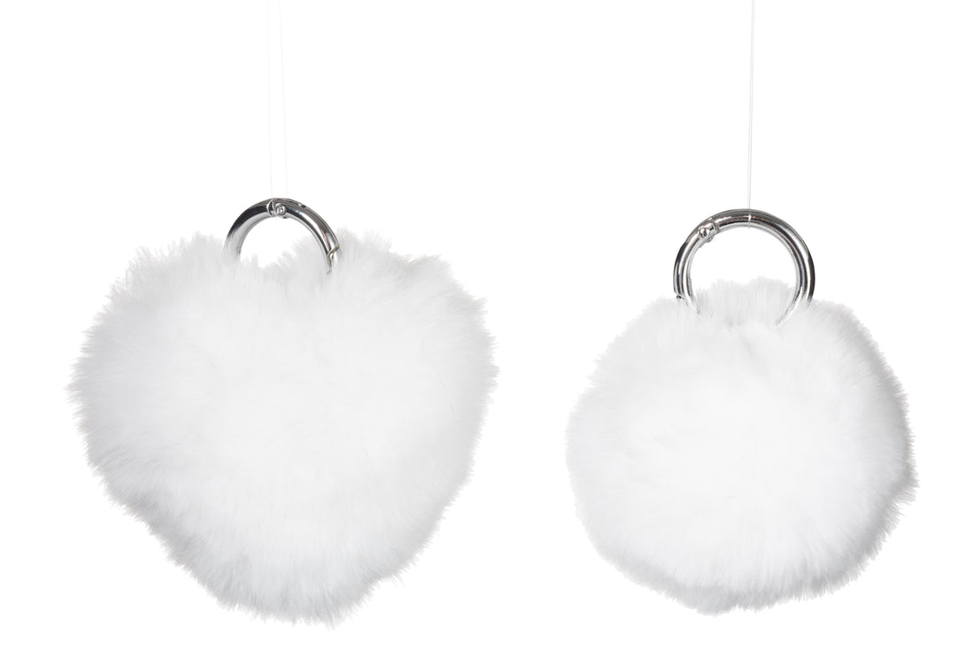 Sleutelhanger Bal/Hart Acryl Wit Assortiment Van 2