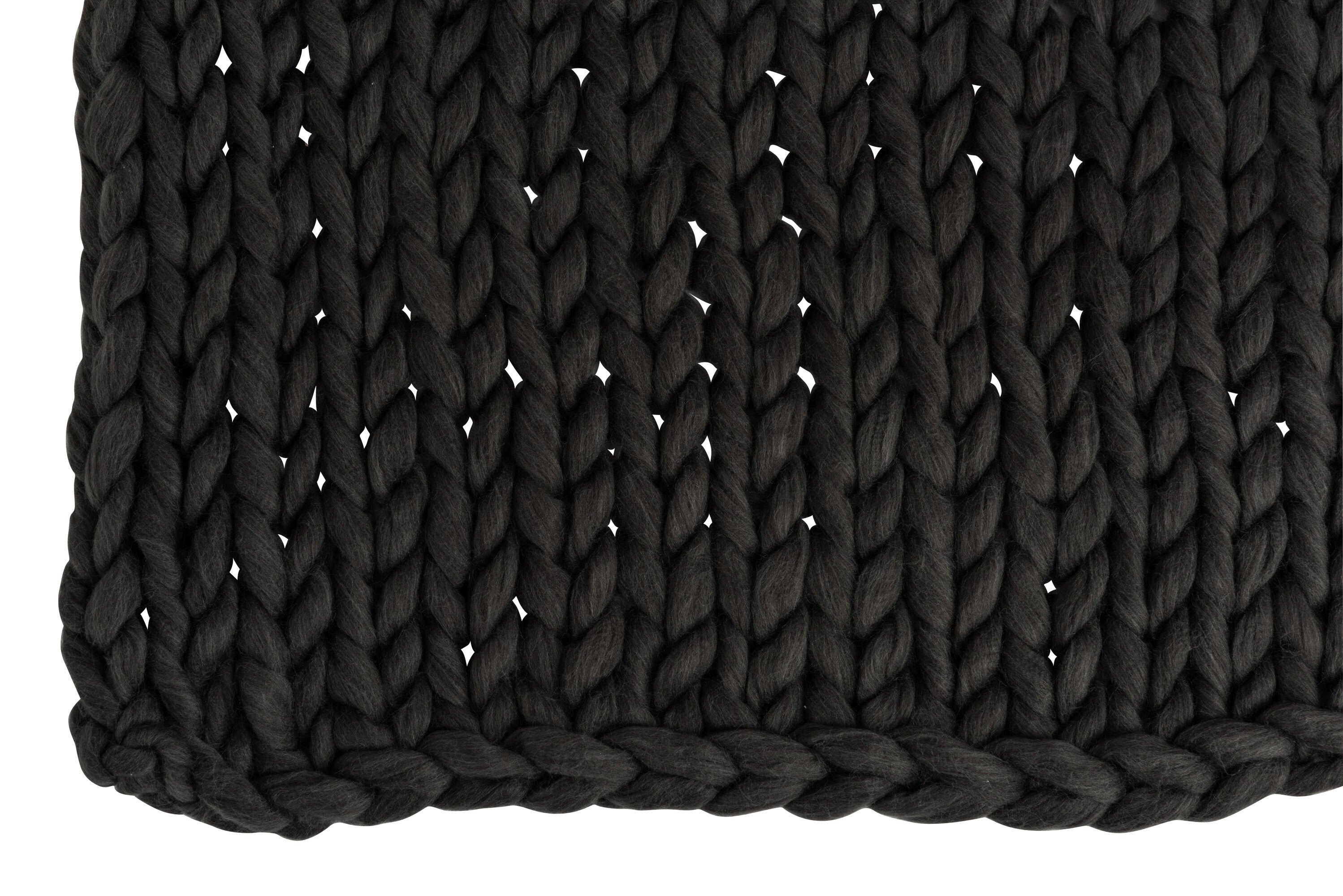 J-Line Plaid gebreid - polyester - donkergrijs - 154 x 140 cm